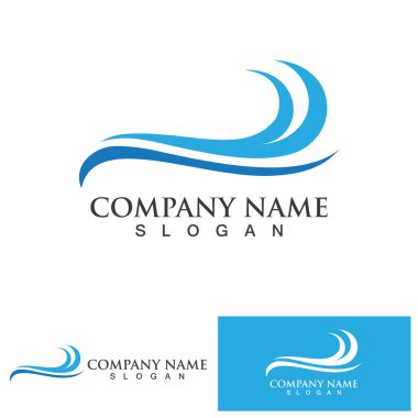 Su dalgası simgesi vektör çizim logosu