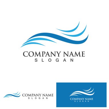 Su dalgası simgesi vektör çizim logosu