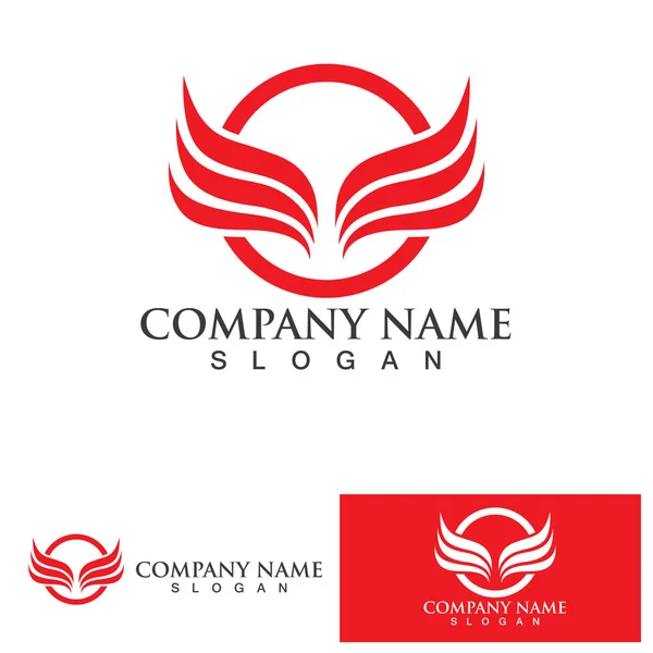 Wing Red Bird Logo Template Vector — Stock Vector