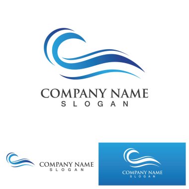 wave water beach  logo and symbol Vector Illustration