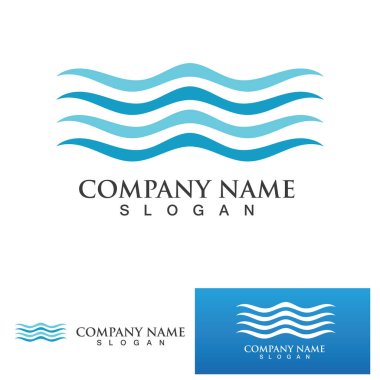 wave water beach  logo and symbol Vector Illustration