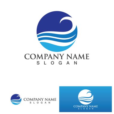 wave water beach  logo and symbol Vector Illustration