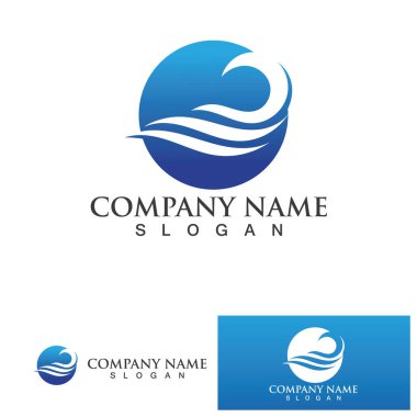 wave water beach  logo and symbol Vector Illustration