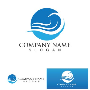 wave water beach  logo and symbol Vector Illustration