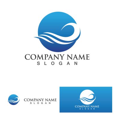 wave water beach  logo and symbol Vector Illustration