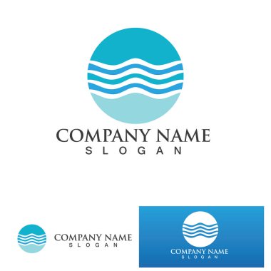 wave water beach  logo and symbol Vector Illustration