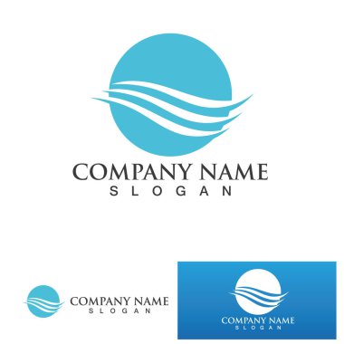 wave water beach  logo and symbol Vector Illustration