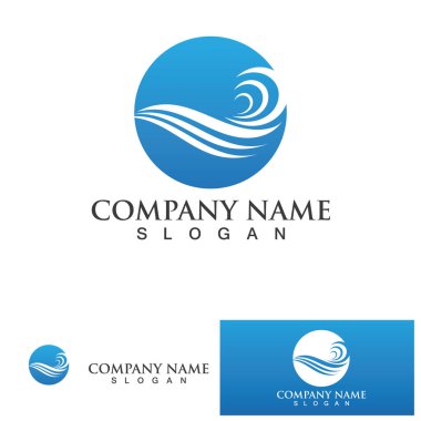 wave water beach  logo and symbol Vector Illustration
