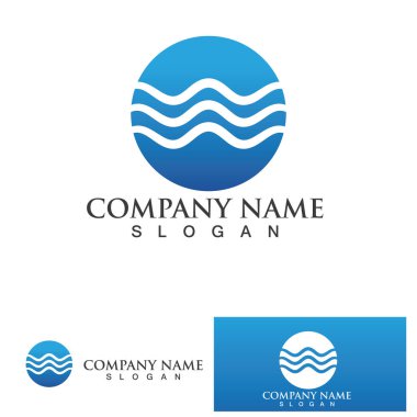 wave water beach  logo and symbol Vector Illustration