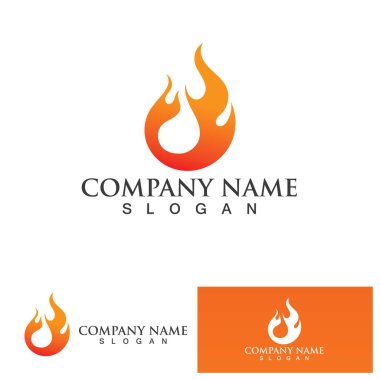 ateş alev logosu vektör tasarım şablonu