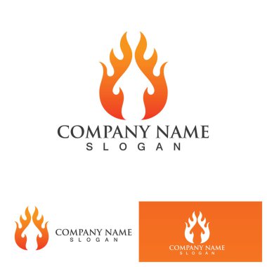 ateş alev logosu vektör tasarım şablonu