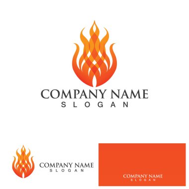 ateş alev logosu vektör tasarım şablonu