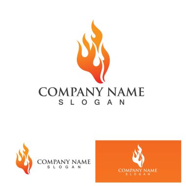 ateş alev logosu vektör tasarım şablonu