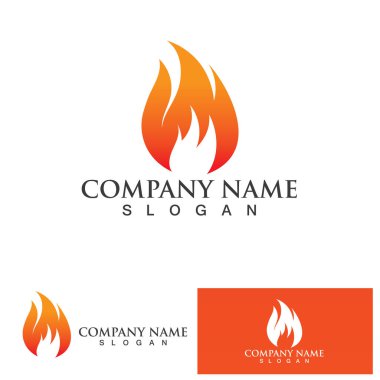 ateş alev logosu vektör tasarım şablonu