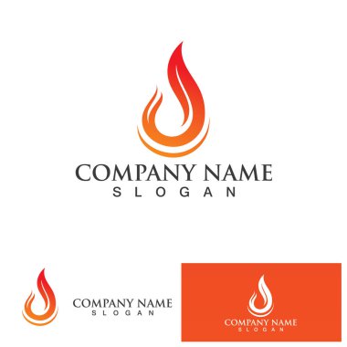 ateş alev logosu vektör tasarım şablonu