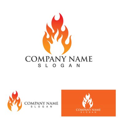 ateş alev logosu vektör tasarım şablonu