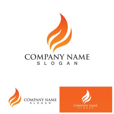ateş alev logosu vektör tasarım şablonu