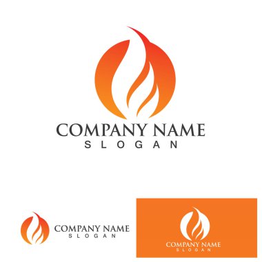 ateş alev logosu vektör tasarım şablonu