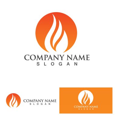 ateş alev logosu vektör tasarım şablonu