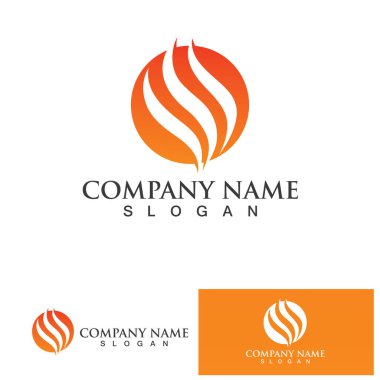 ateş alev logosu vektör tasarım şablonu
