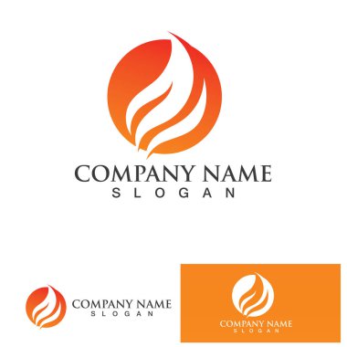 ateş alev logosu vektör tasarım şablonu