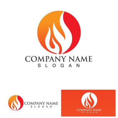 ateş alev logosu vektör tasarım şablonu
