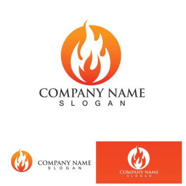 ateş alev logosu vektör tasarım şablonu