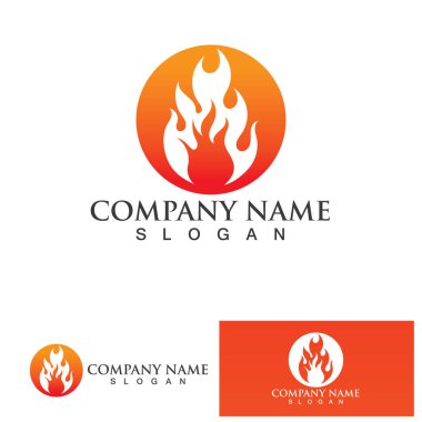 ateş alev logosu vektör tasarım şablonu