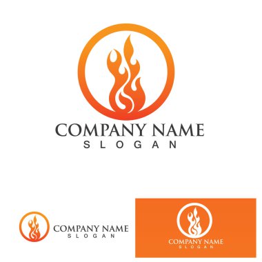 ateş alev logosu vektör tasarım şablonu