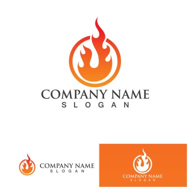 ateş alev logosu vektör tasarım şablonu