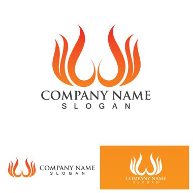 ateş alev logosu vektör tasarım şablonu