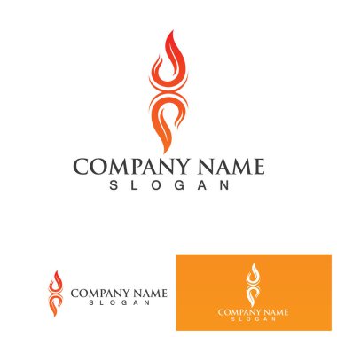 ateş alev logosu vektör tasarım şablonu