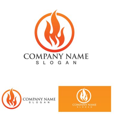 ateş alev logosu vektör tasarım şablonu
