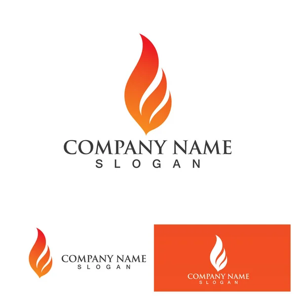 Fire Flame Logo Icon Vector Design Template — Stock Vector