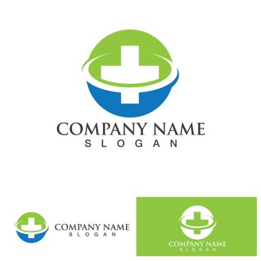 Çapraz Tıbbi logo şablon vektör illüstrasyon tasarımı