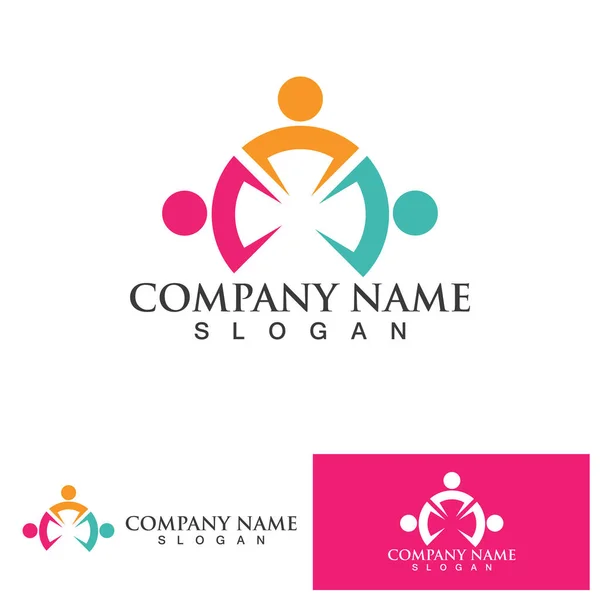 Community Logo Design Template Für Teams Oder Groups Network Und — Stockvektor