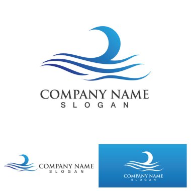 su dalgası logo tasarım şablonu