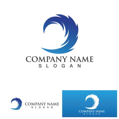 su dalgası logo tasarım şablonu