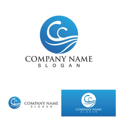 su dalgası logo tasarım şablonu