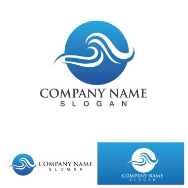 su dalgası logo tasarım şablonu