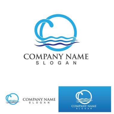 su dalgası logo tasarım şablonu