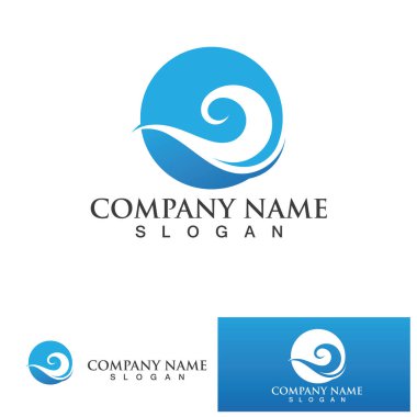 su dalgası logo tasarım şablonu