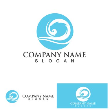 su dalgası logo tasarım şablonu