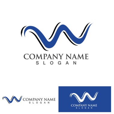 W Harfi Logo Şablonu vektör çizimi tasarımı