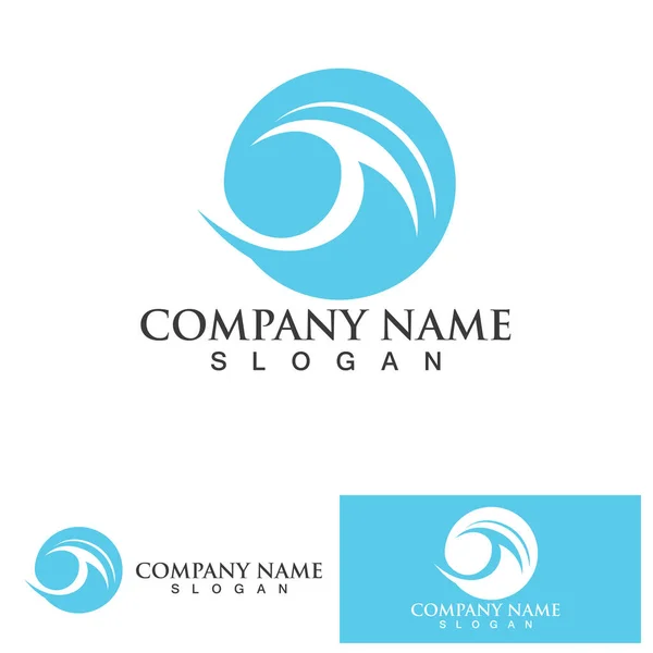 Water Wave Logo Design Template — Stock Vector