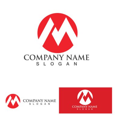 M Harfi Logo Şablonu vektör çizimi tasarımı