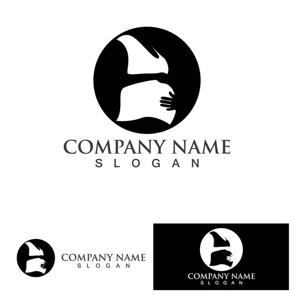 Grávida Logotipo Modelo Vetor Ícone Ilustração Design — Vetor de Stock