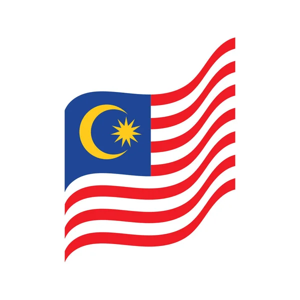 Malaysia Flag Vector Icon Design Illustration — Stock Vector