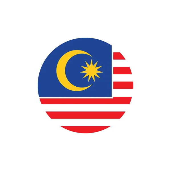 Malaysia Flagga Vektor Ikon Design Illustration — Stock vektor