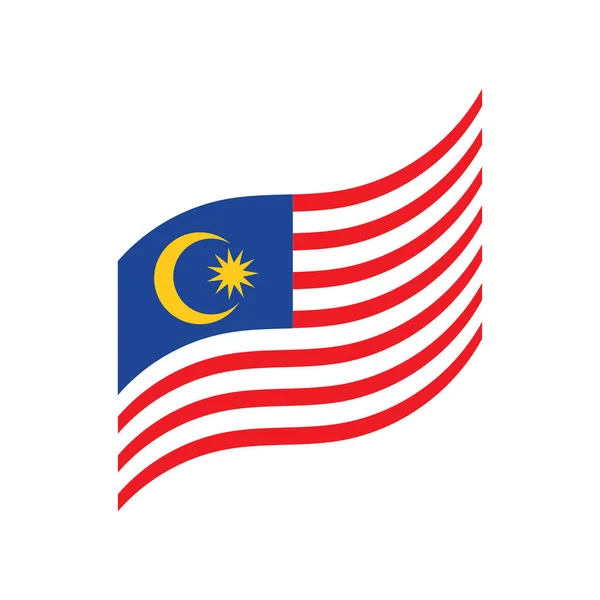 Malaysia Flagga Vektor Ikon Design Illustration — Stock vektor
